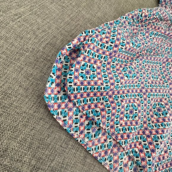 GAP Romper Large Elastic Waist Blue Pink Red White Round Neck‎ Sleeveless - Picture 6 of 16